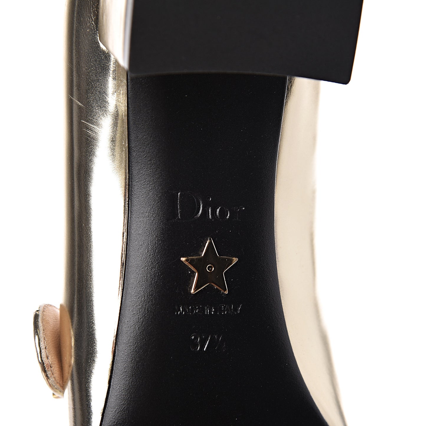 Mirror Finish Calfskin Baby-D Ballet Pumps 37.5 Stardust Gold