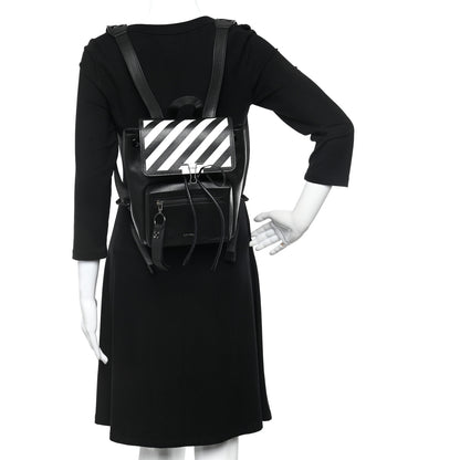 Off-White Saffiano Diag Backpack Black White 2 of 11