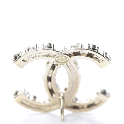 Chanel Crystal Pearl CC Dazzling Domino Earrings Gold 4 of 5