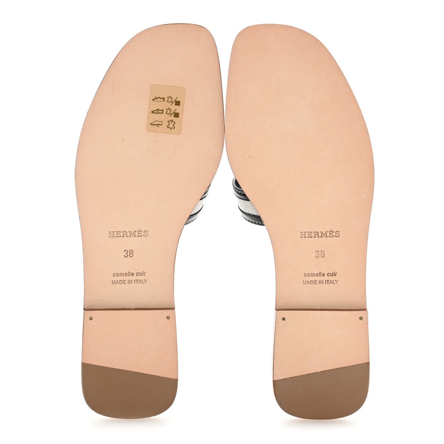Canvas Calfskin Oran Sandals 38 Prunoir Black