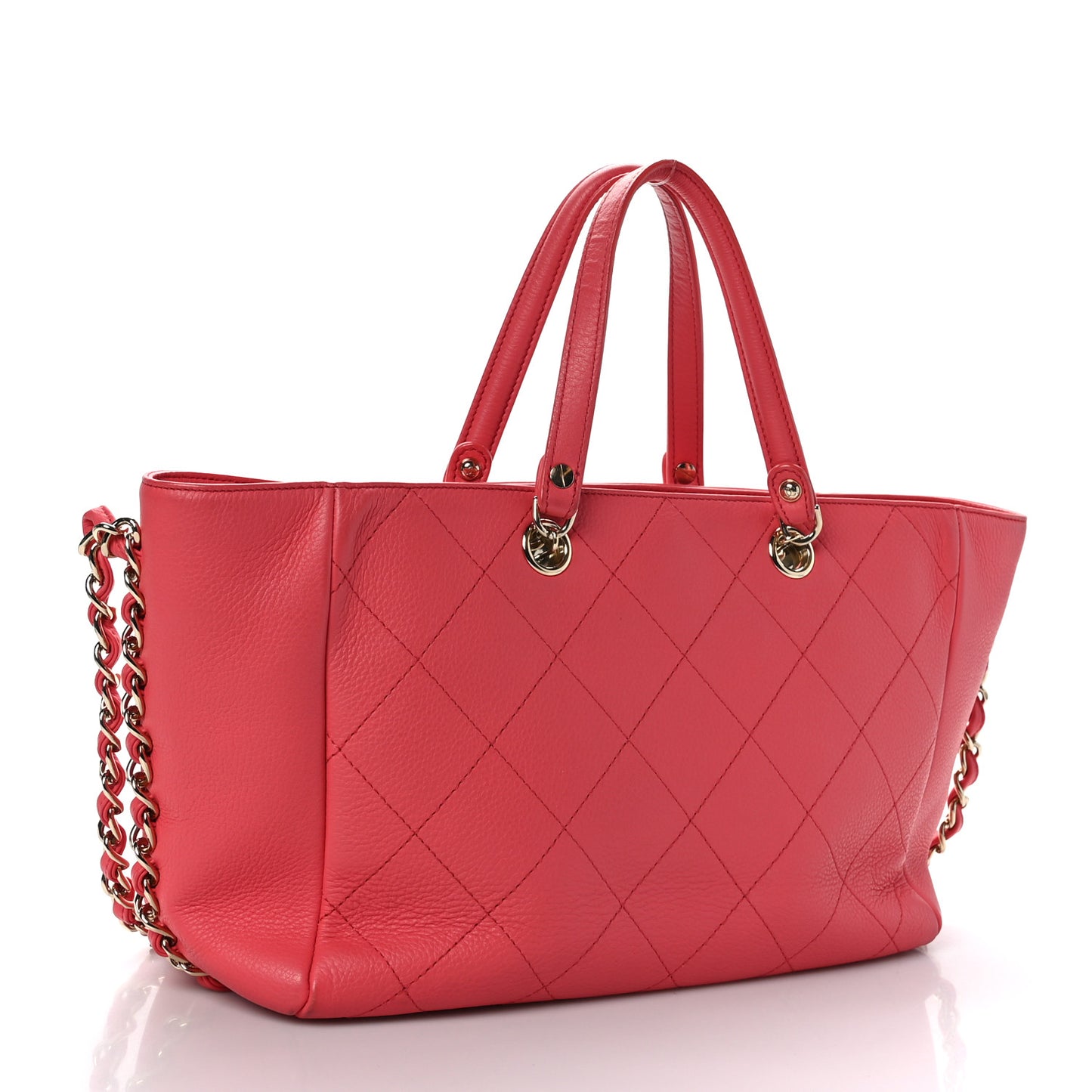 Bullskin Stitched Small Shopping Tote Pink