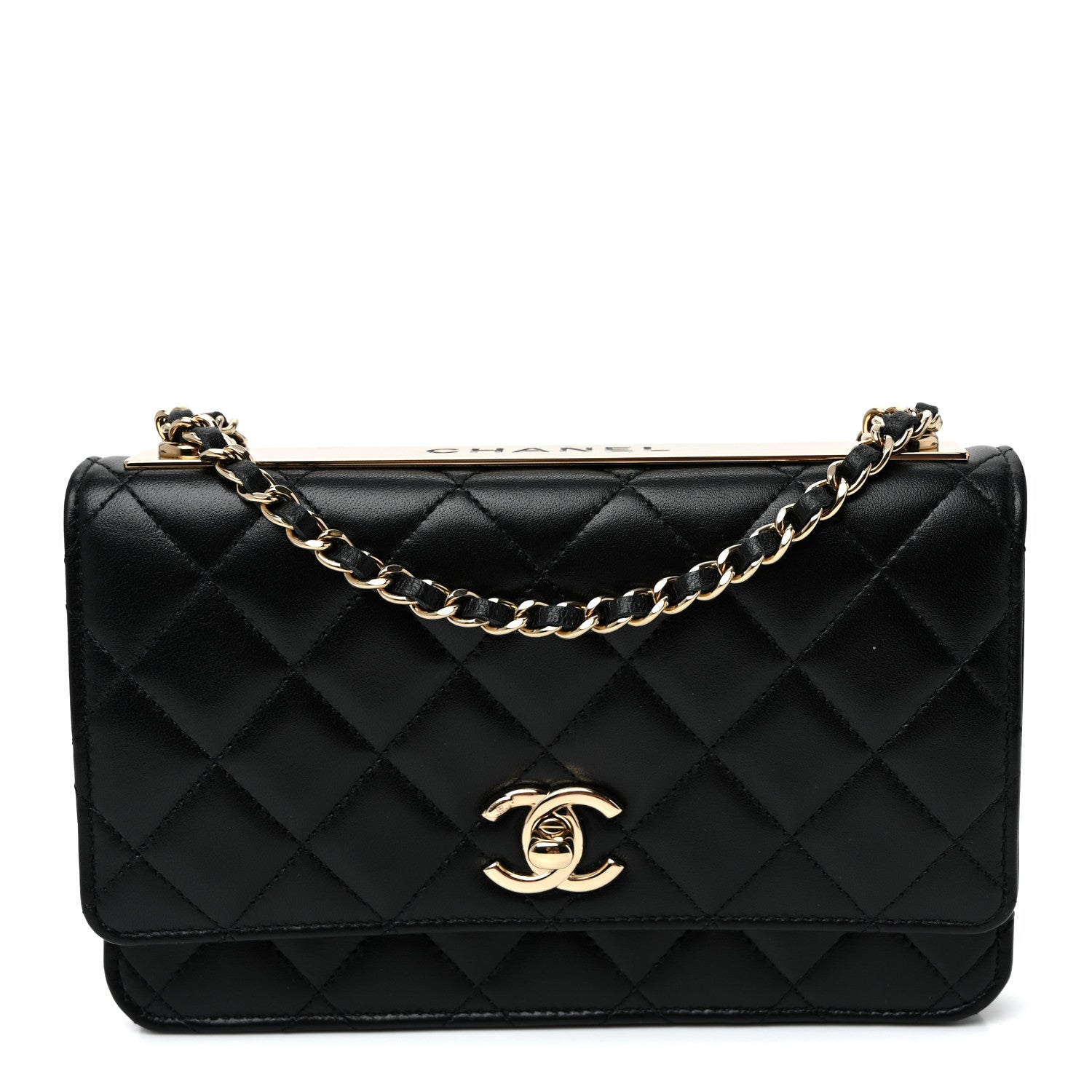 Chanel Lambskin Quilted Trendy CC Wallet On Chain WOC Black 1 of 10