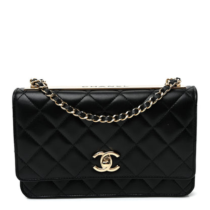 Chanel Lambskin Quilted Trendy CC Wallet On Chain WOC Black 1 of 10