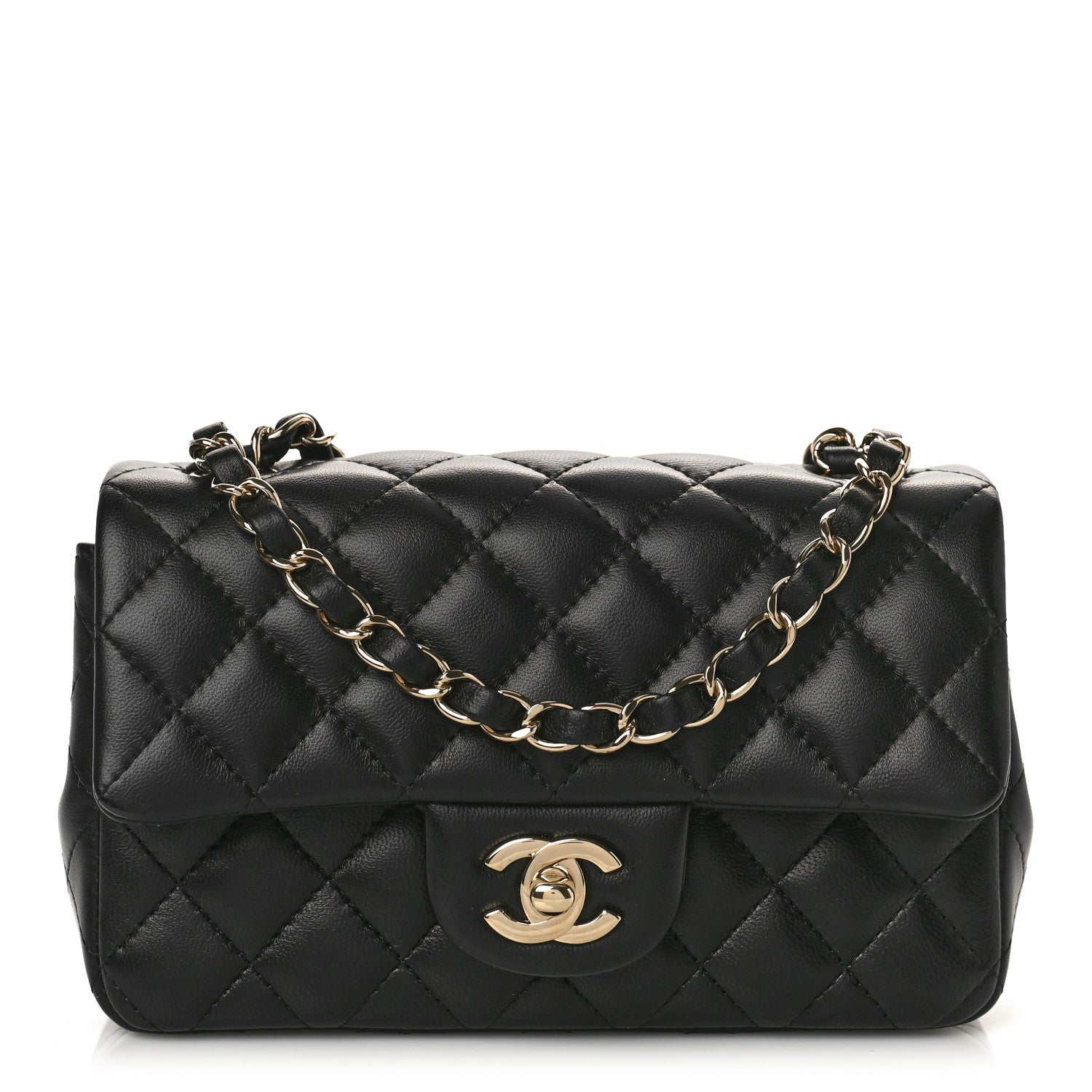 Chanel Lambskin Quilted Mini Rectangular Flap Black 1 of 9