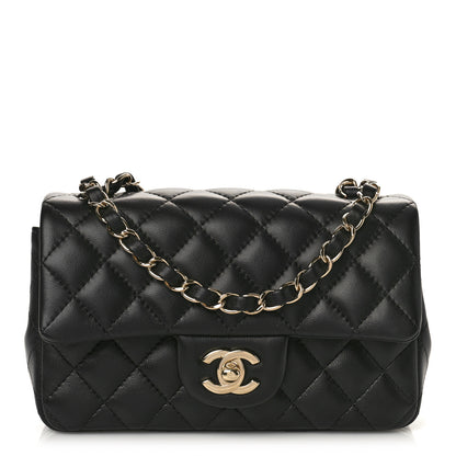 Chanel Lambskin Quilted Mini Rectangular Flap Black 1 of 9