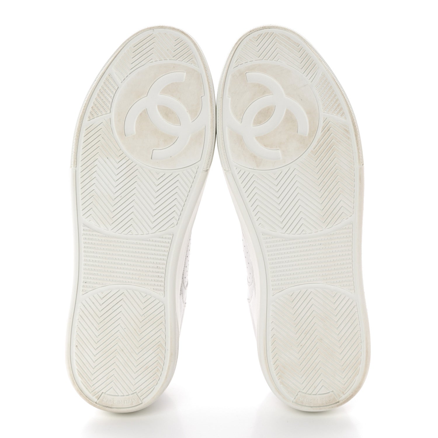Chanel Calfskin CC Womens Sneakers 38.5 White 5 of 10