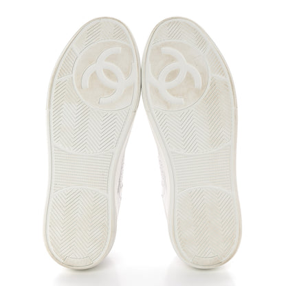 Chanel Calfskin CC Womens Sneakers 38.5 White 5 of 10
