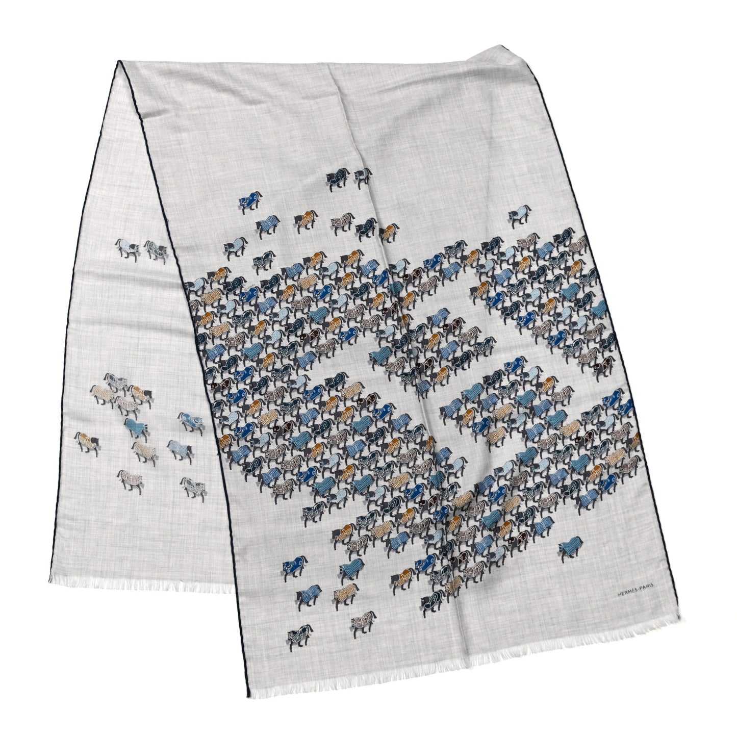 Cashmere Silk The Parage Rectangle Gris Chine Pollen Bleu Hussard