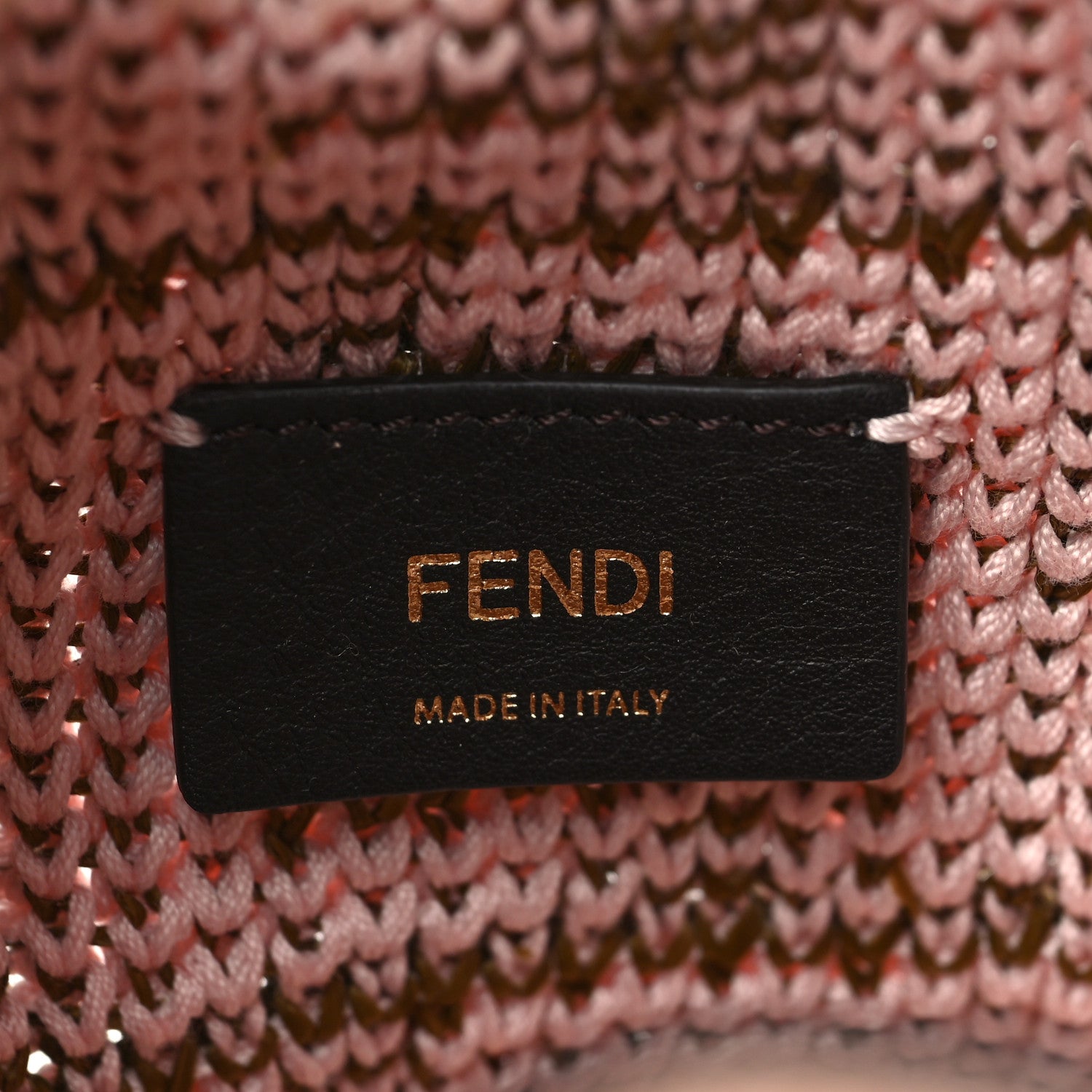 Fendi Raffia Vitello King F is Fendi FF Crochet Mini Mon Tresor Bucket Bag Natural Light Rose 5 of 8