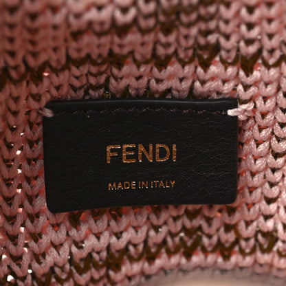 Fendi Raffia Vitello King F is Fendi FF Crochet Mini Mon Tresor Bucket Bag Natural Light Rose 5 of 8