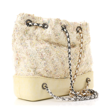 Chanel Tweed PVC Quilted Small Gabrielle Backpack White 3 of 10