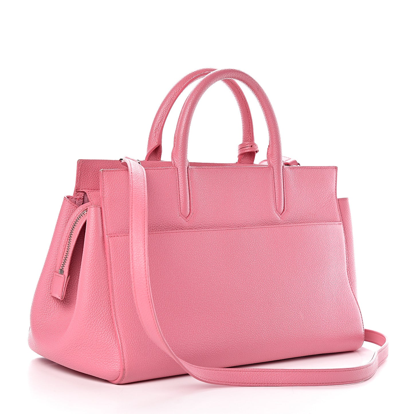 Grained Calfskin Small Cabas Rive Gauche Rose Clair