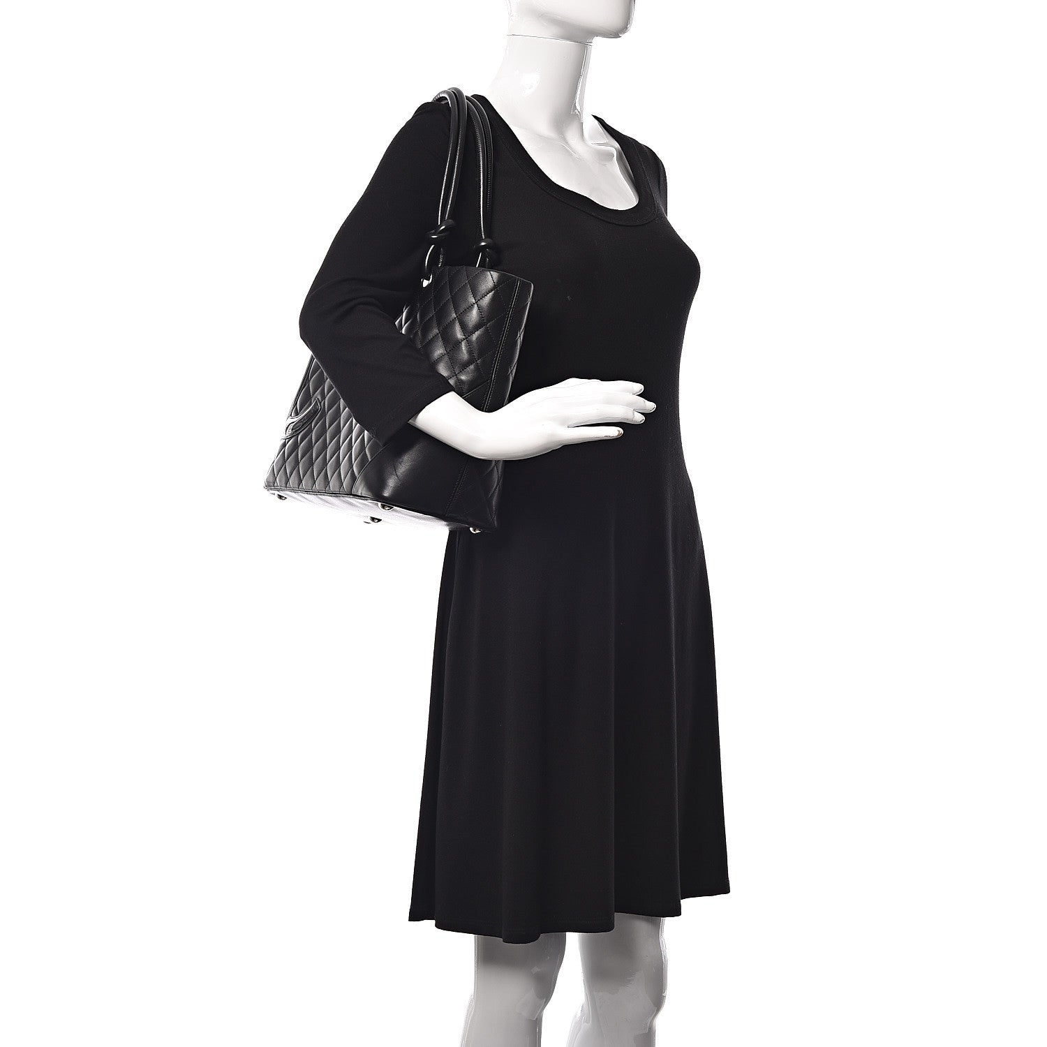 Chanel Calfskin Quilted Large Cambon Tote Black 2 of 12