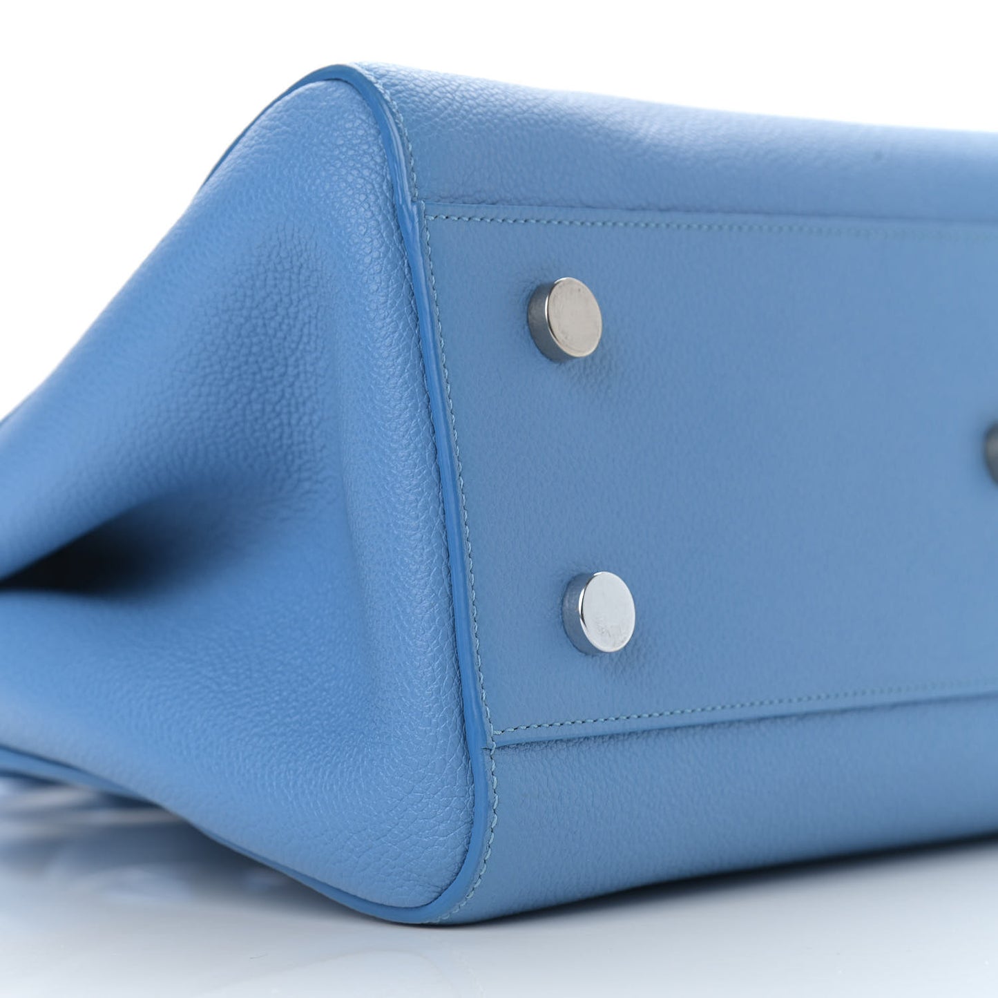 Grained Calfskin Small Rive Gauche Cabas Blue Clair