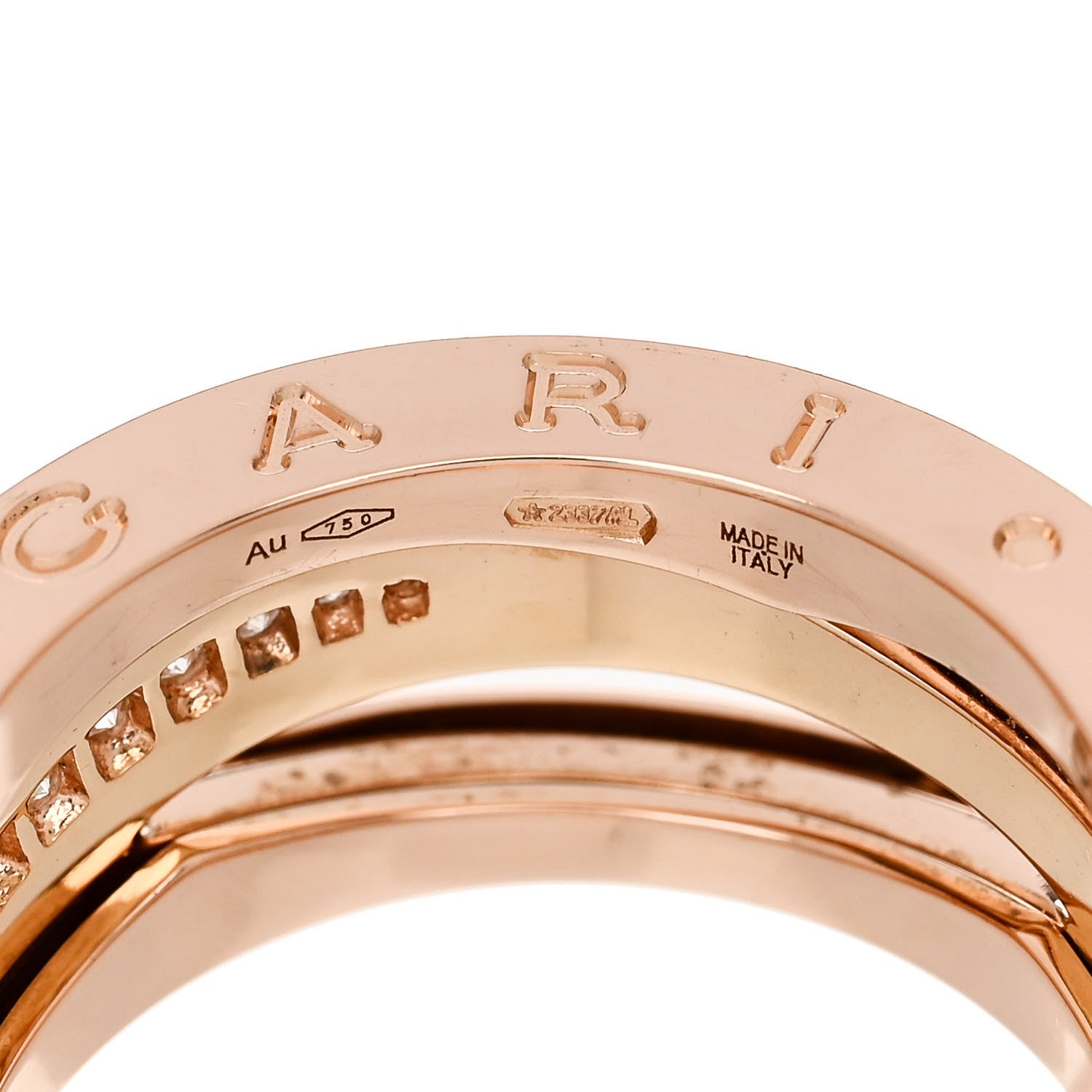 Bulgari 18K Rose Gold Diamond Pave B.Zero1 Legend Ring 55 7.25 4 of 7
