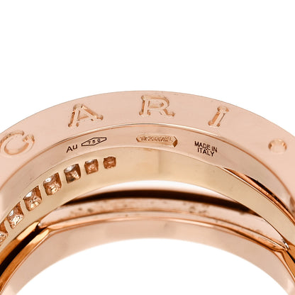 Bulgari 18K Rose Gold Diamond Pave B.Zero1 Legend Ring 55 7.25 4 of 7
