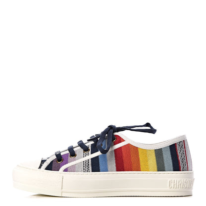 Christian Dior Canvas Rainbow Embroidered Womens Walk'N'Dior Low Top Sneakers 36.5 Multicolor 1 of 12