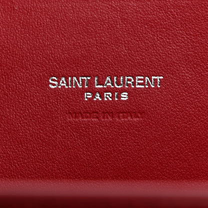 Saint Laurent Calfskin Crocodile Embossed Nano Sac De Jour Red 7 of 11