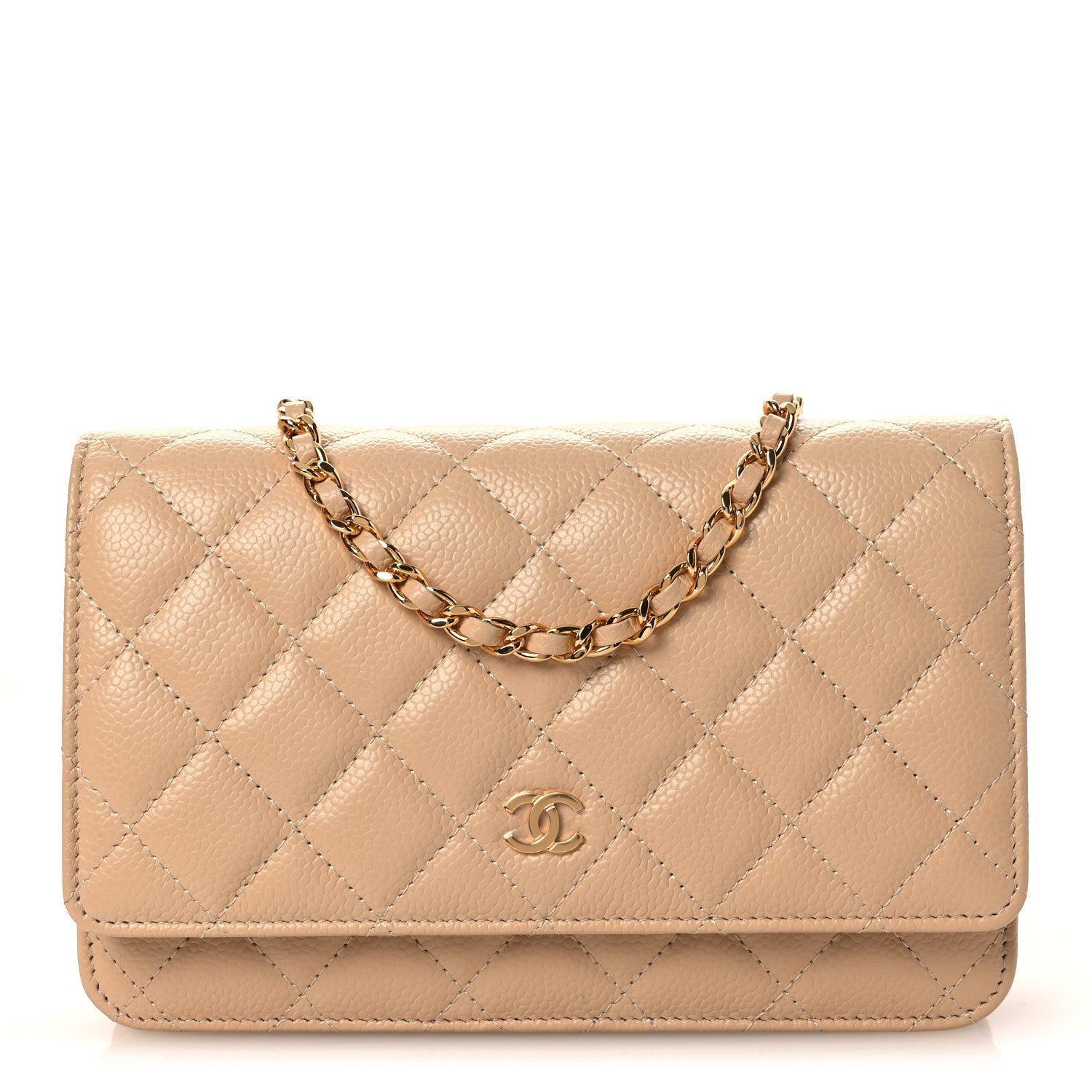 Chanel Caviar Quilted Wallet on Chain WOC Beige 1 of 13