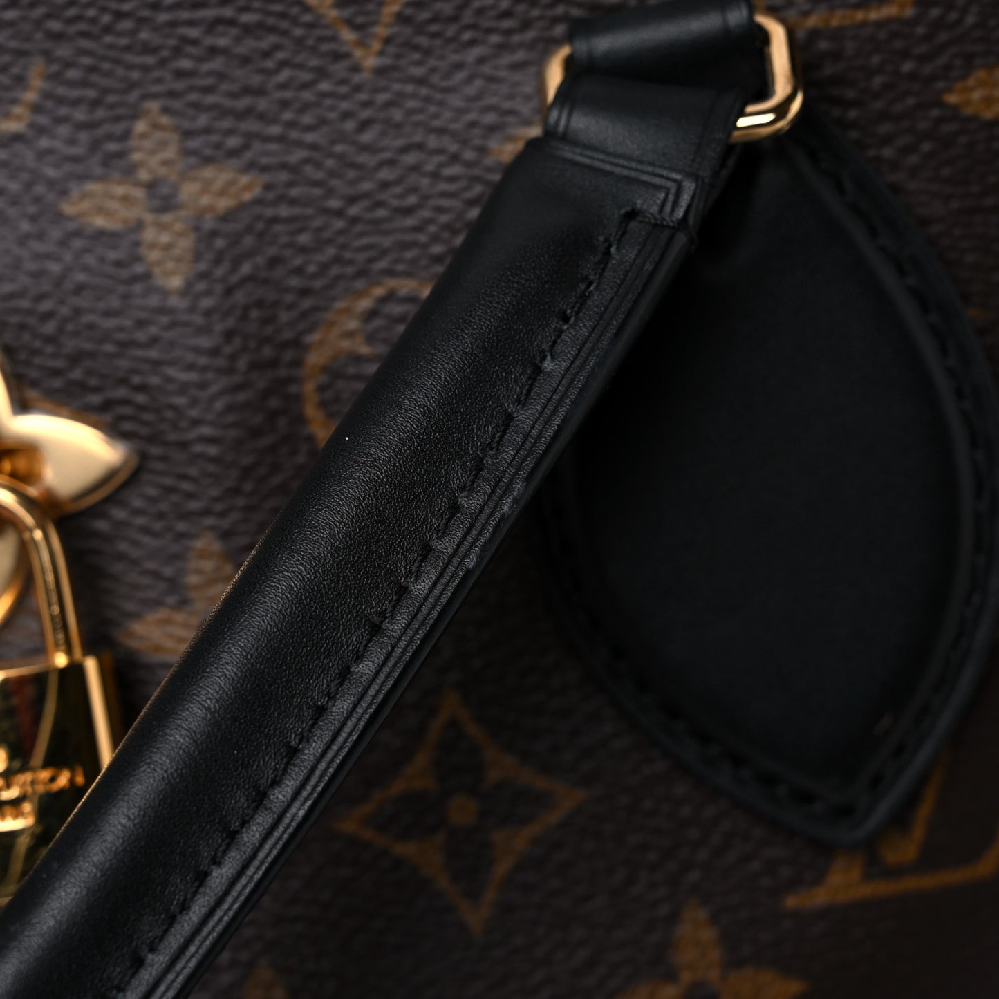 Monogram Flower Zipped Tote MM Black