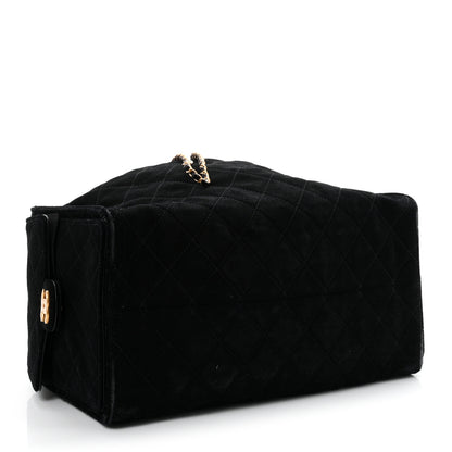 Chanel Suede Quilted Medium Chanel 25 Handbag Black 4 of 10