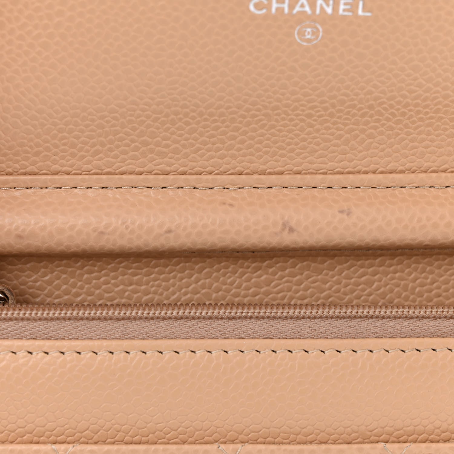 Chanel Caviar Quilted Wallet on Chain WOC Beige 16 of 18