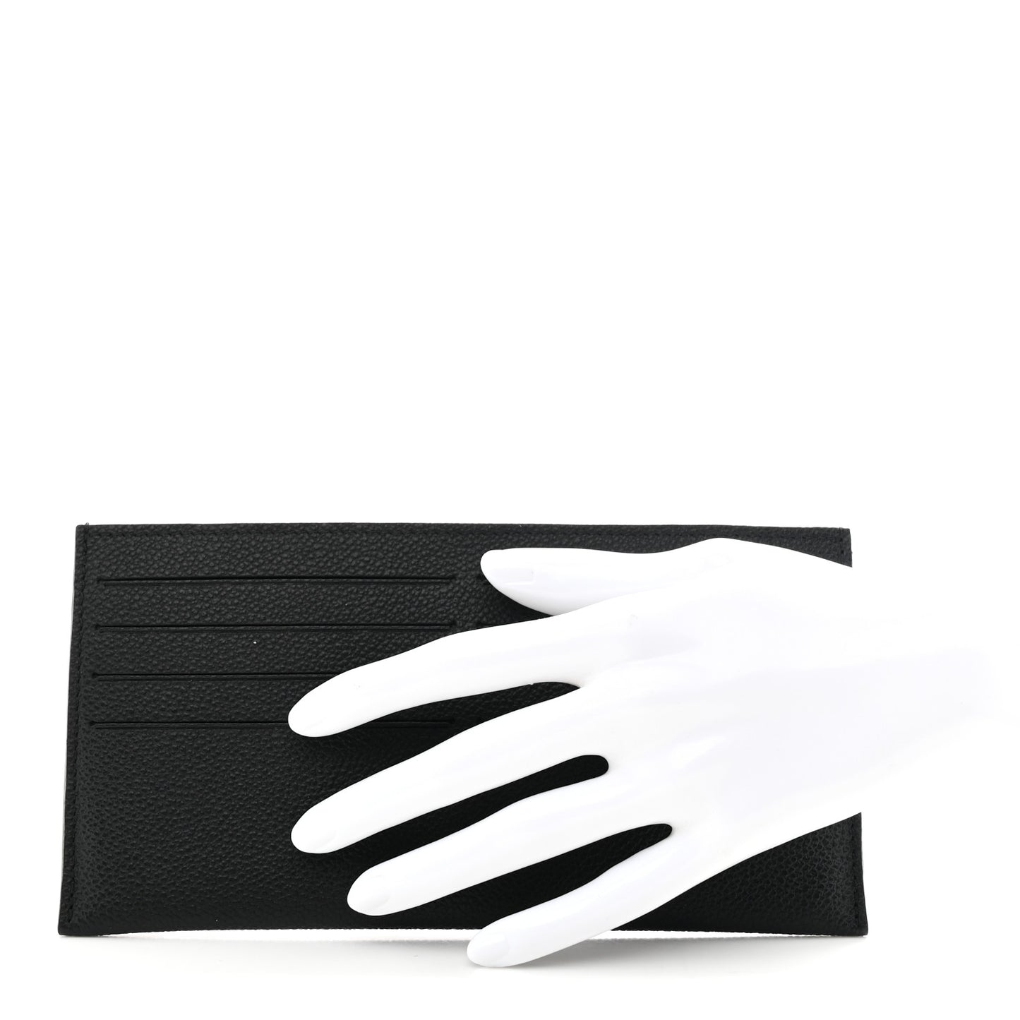 Calfskin Felicie Chain Wallet Card Holder Insert Black