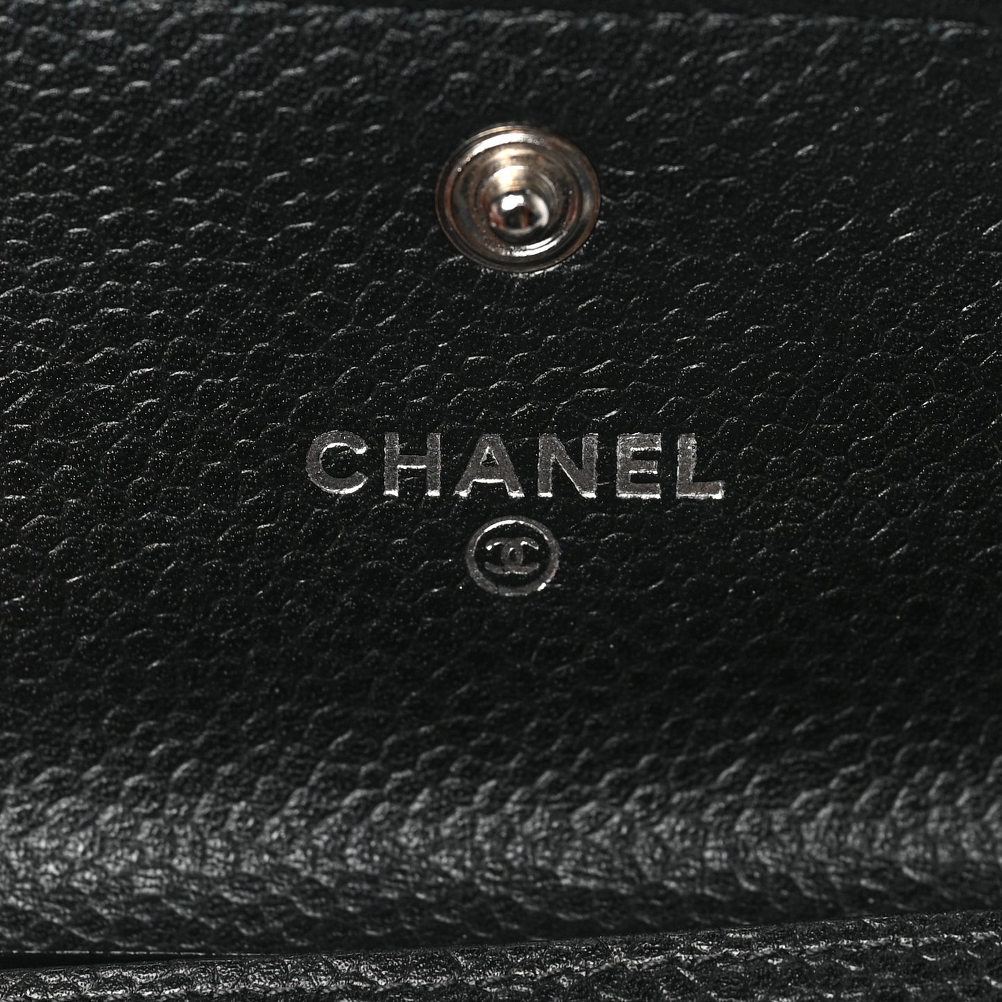 Caviar Quilted Flap Card Holder Black