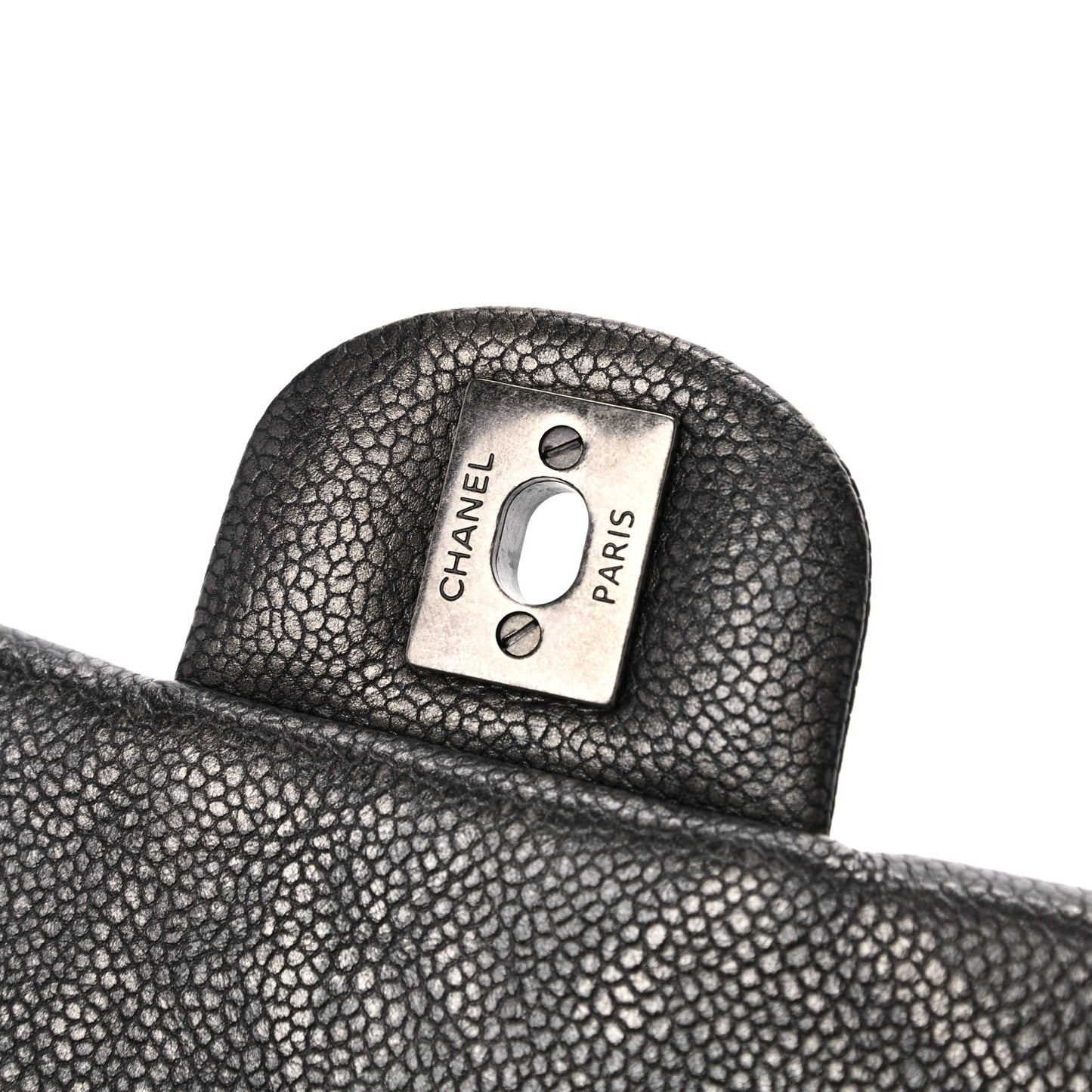 Metallic Caviar Quilted Mini Rectangular Flap Black