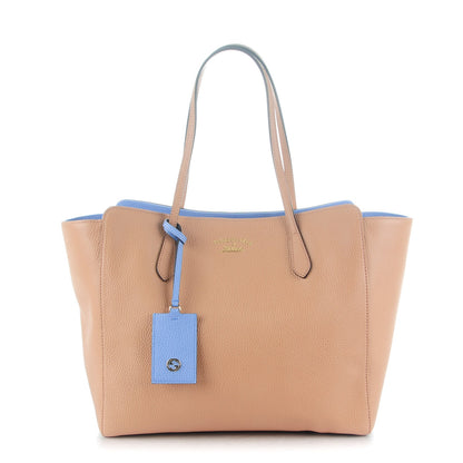 Gucci Dollar Calfskin Medium Swing Tote Camelia Mineral Blue 1 of 6