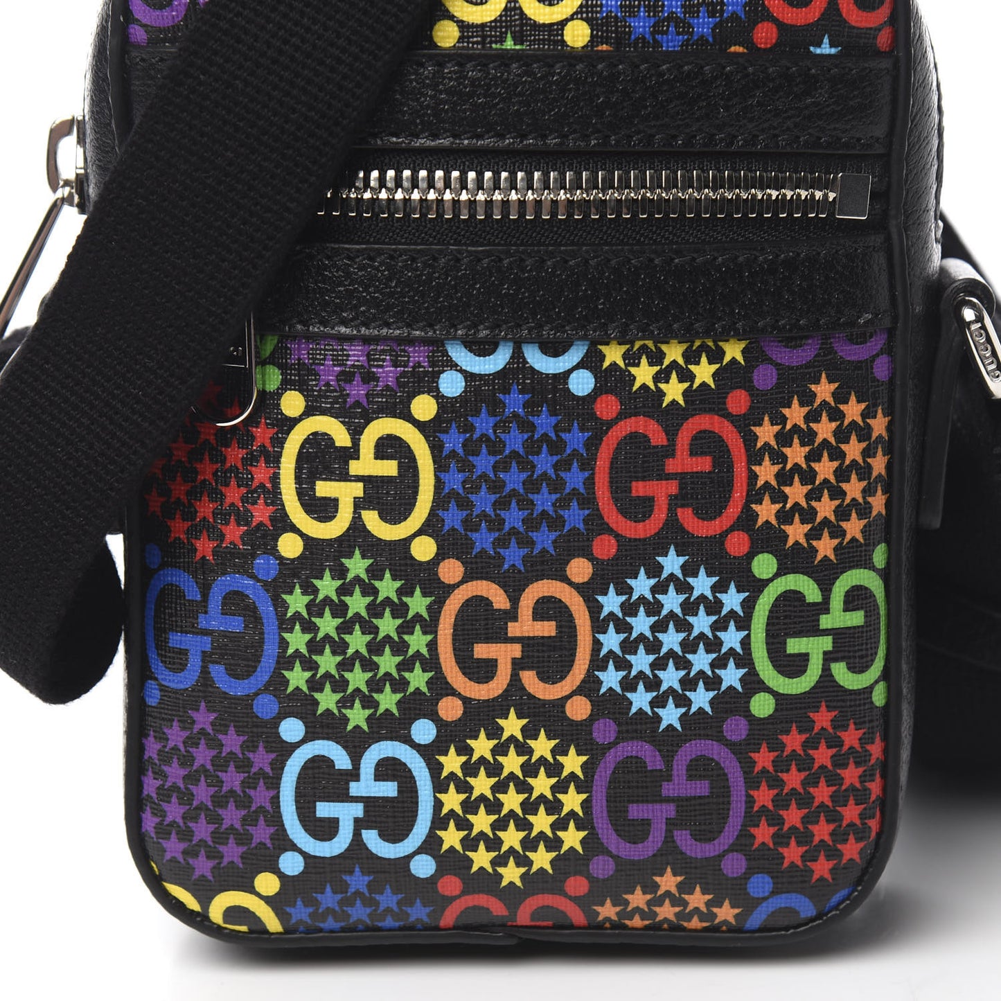 GG Supreme Monogram Psychedelic Messenger Bag Black