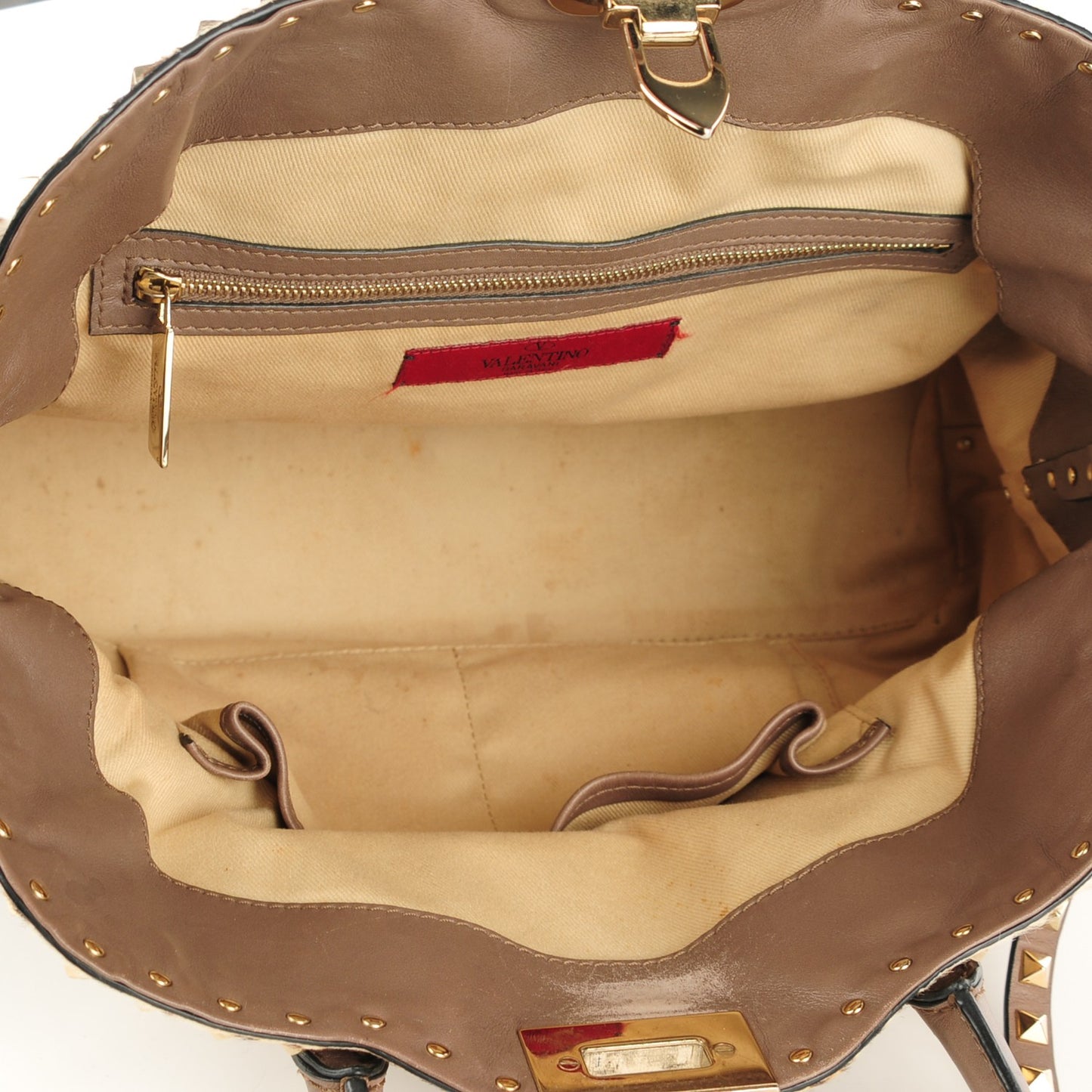 Calf Hair Cavallino Animal Rockstud Dome Satchel Leopard