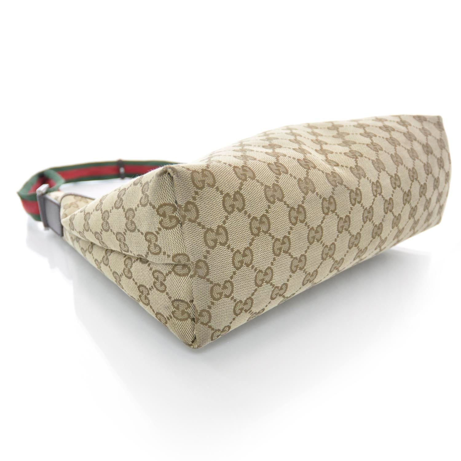 Gucci Monogram Web Medium Flat Messenger Bag Dark Brown 4 of 11