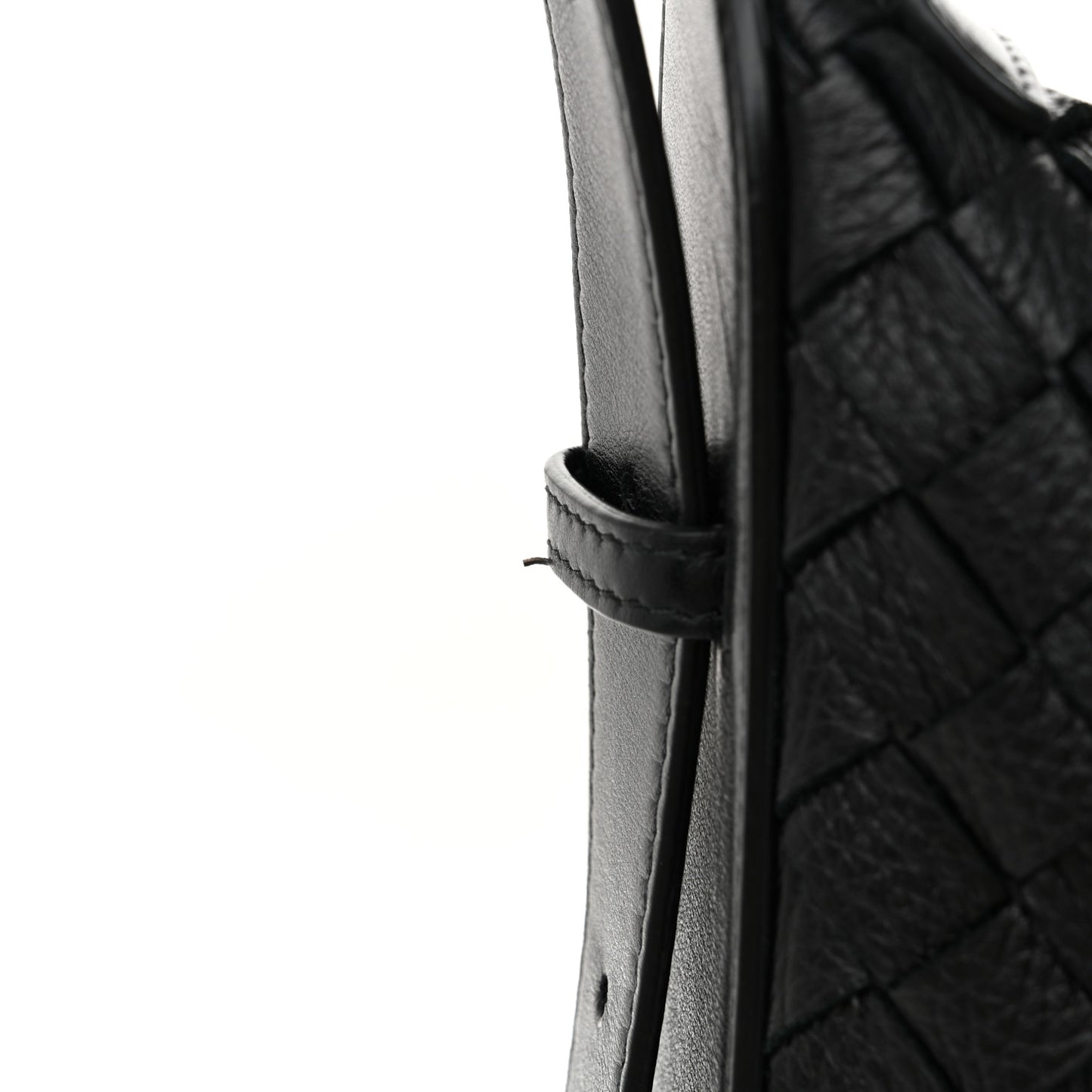 Deerskin Intrecciato Small Traveler Hobo Black