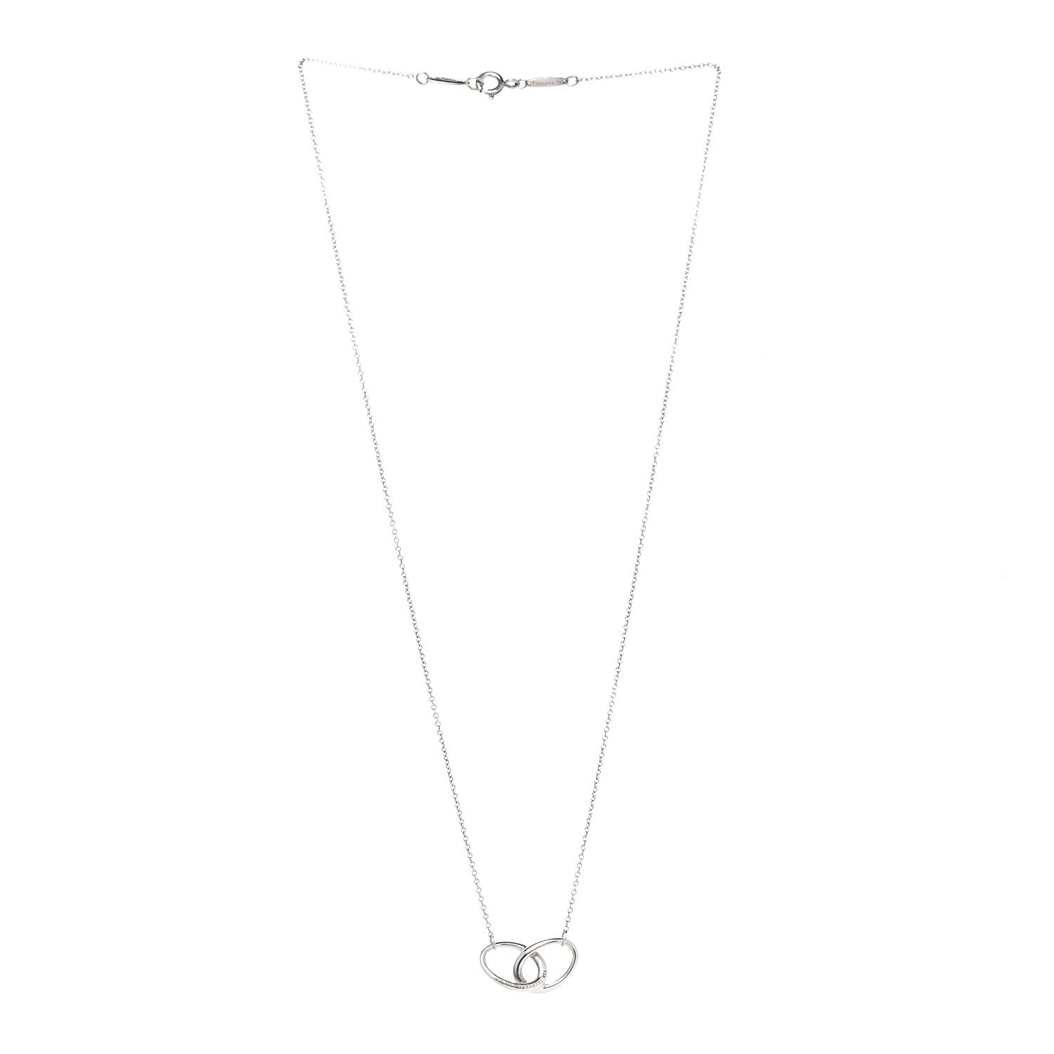 Tiffany Sterling Silver Elsa Peretti Interlocking Ovals Pendant Necklace 2 of 5