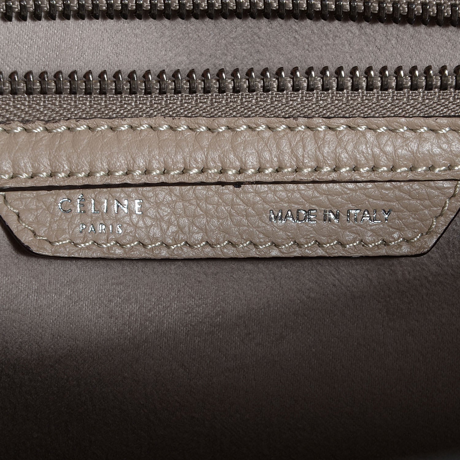 Celine Drummed Calfskin Mini Luggage Dune 8 of 10