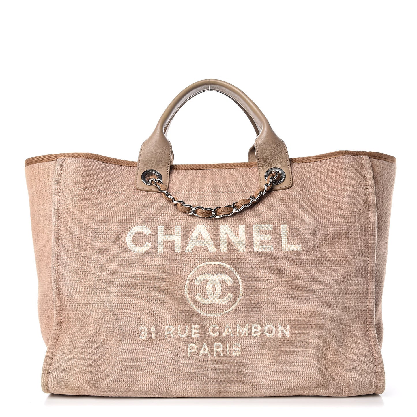 Canvas Large Deauville Tote Beige