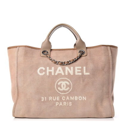 Chanel Canvas Large Deauville Tote Beige 1 of 15