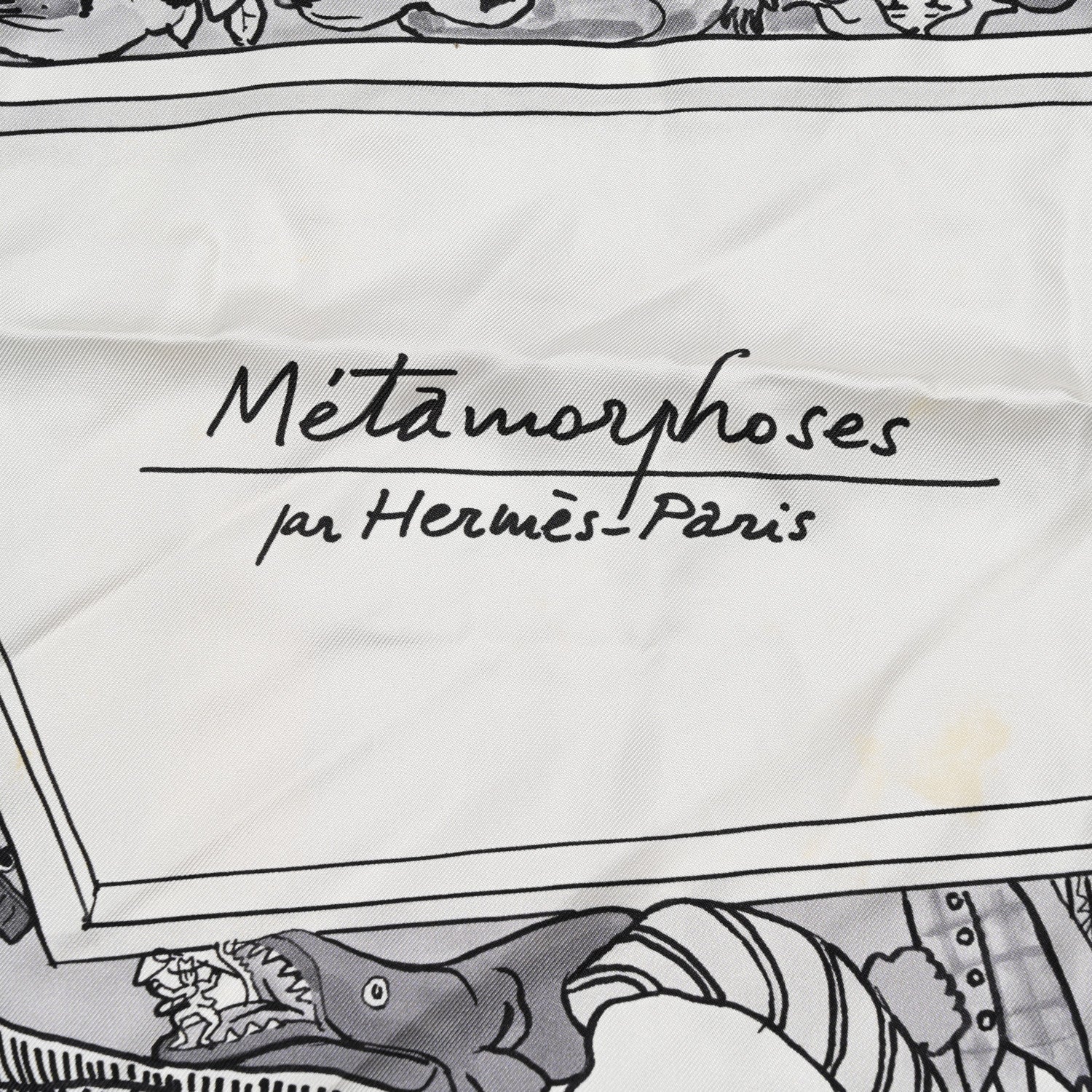 Hermes Silk Metamorphoses Par Hermes Paris Scarf 90 Gris Perle White Gris 2 of 5