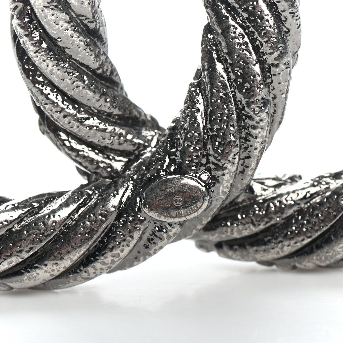 CC Chanel Logo Brooch Silver