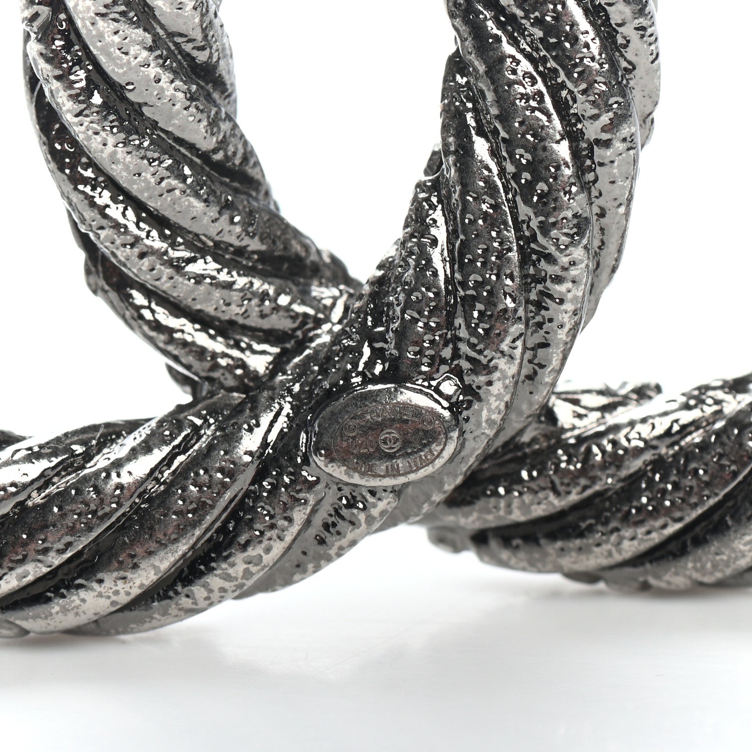 Chanel CC Chanel Logo Brooch Silver 4 of 4