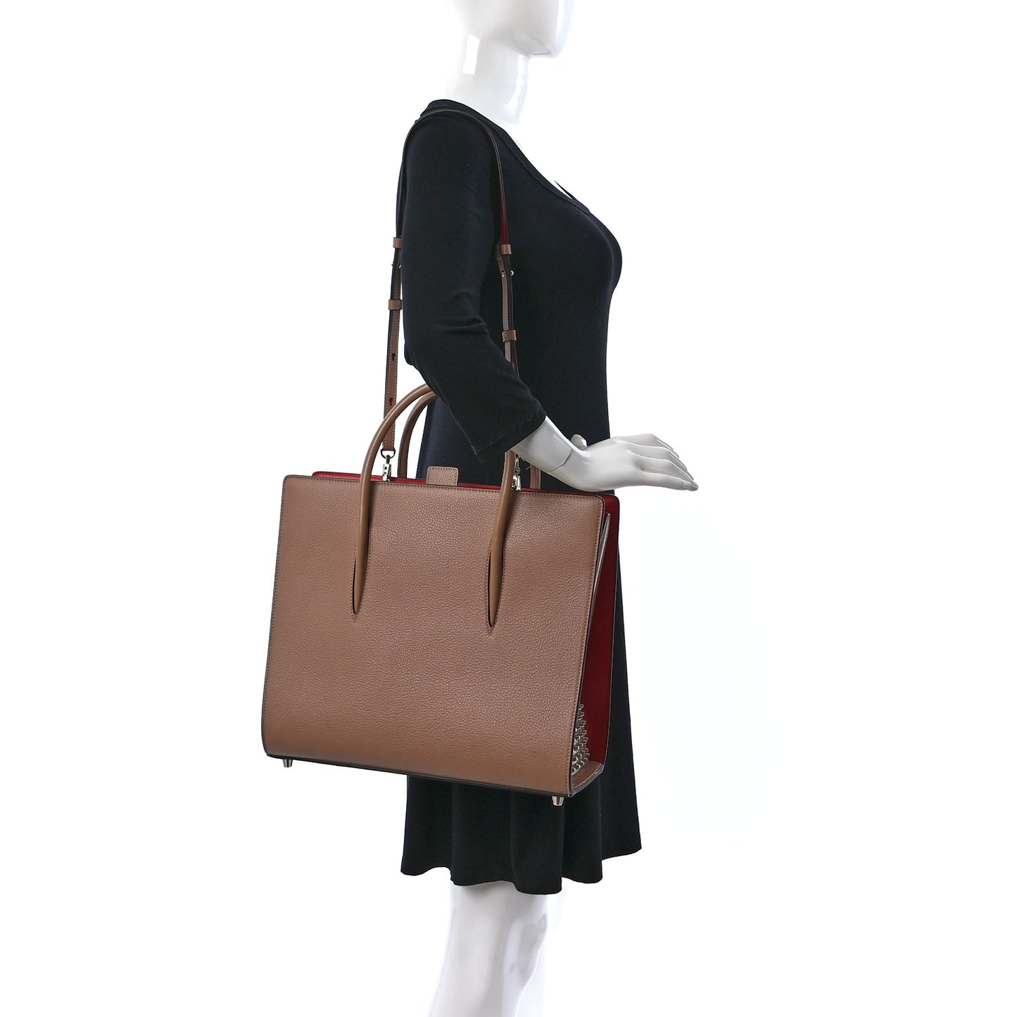 Calfskin Patent Studded Large Paloma Cognac