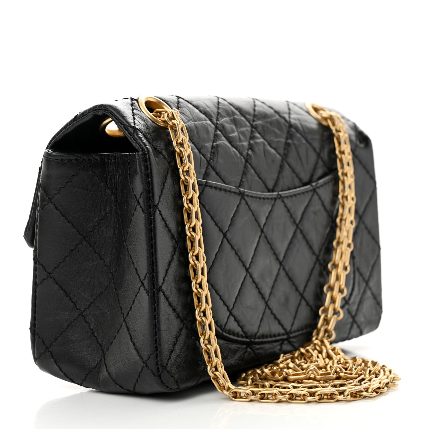 Chanel Aged Calfskin Quilted 2.55 Reissue Mini Flap Black 3 of 11