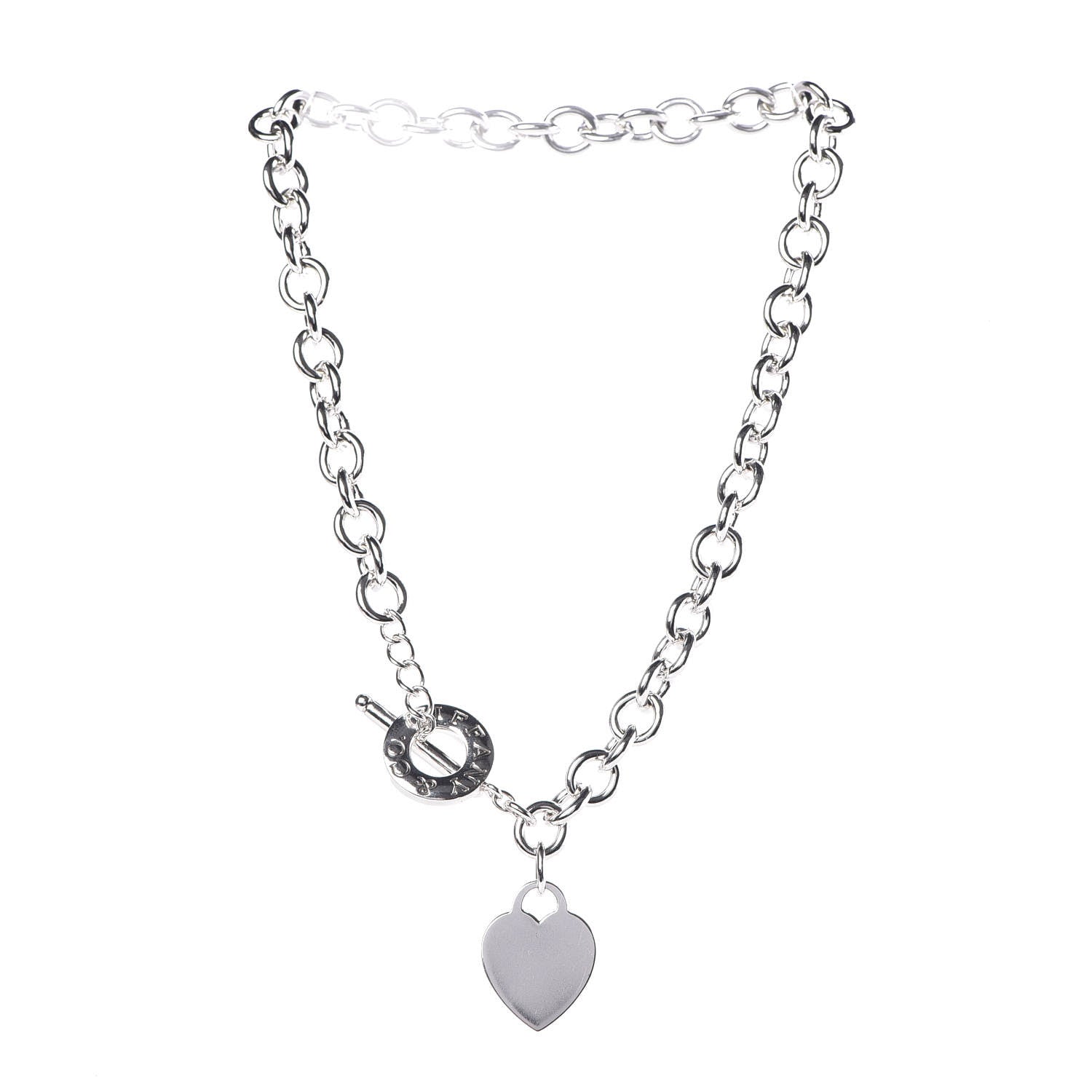 Tiffany Sterling Silver Heart Tag Toggle Necklace 3 of 6
