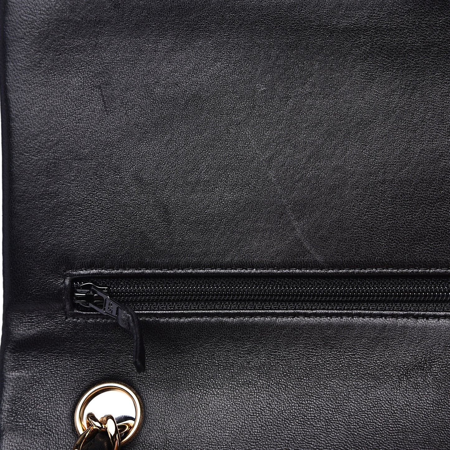 Lambskin Quilted Jumbo Double Flap Black