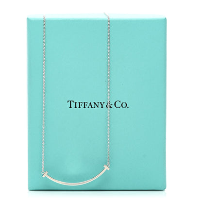 Tiffany Sterling Silver Small T Smile Pendant Necklace 5 of 5