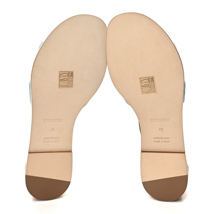 Hermes Denim Santorini Sandals 40 Bleu Clair 5 of 9