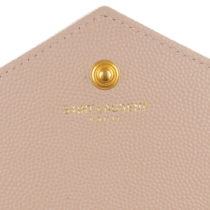 Saint Laurent Grain De Poudre Matelasse Chevron Monogram Chain Wallet Rose Antic 6 of 7