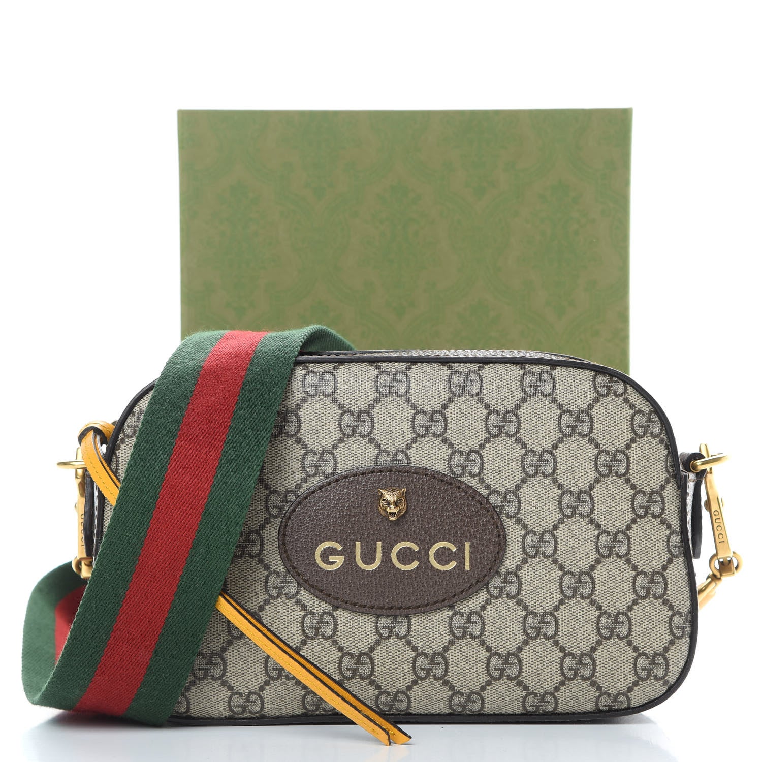 Gucci GG Supreme Monogram Web Neo Vintage Shoulder Bag Beige New Acero Crop 11 of 11