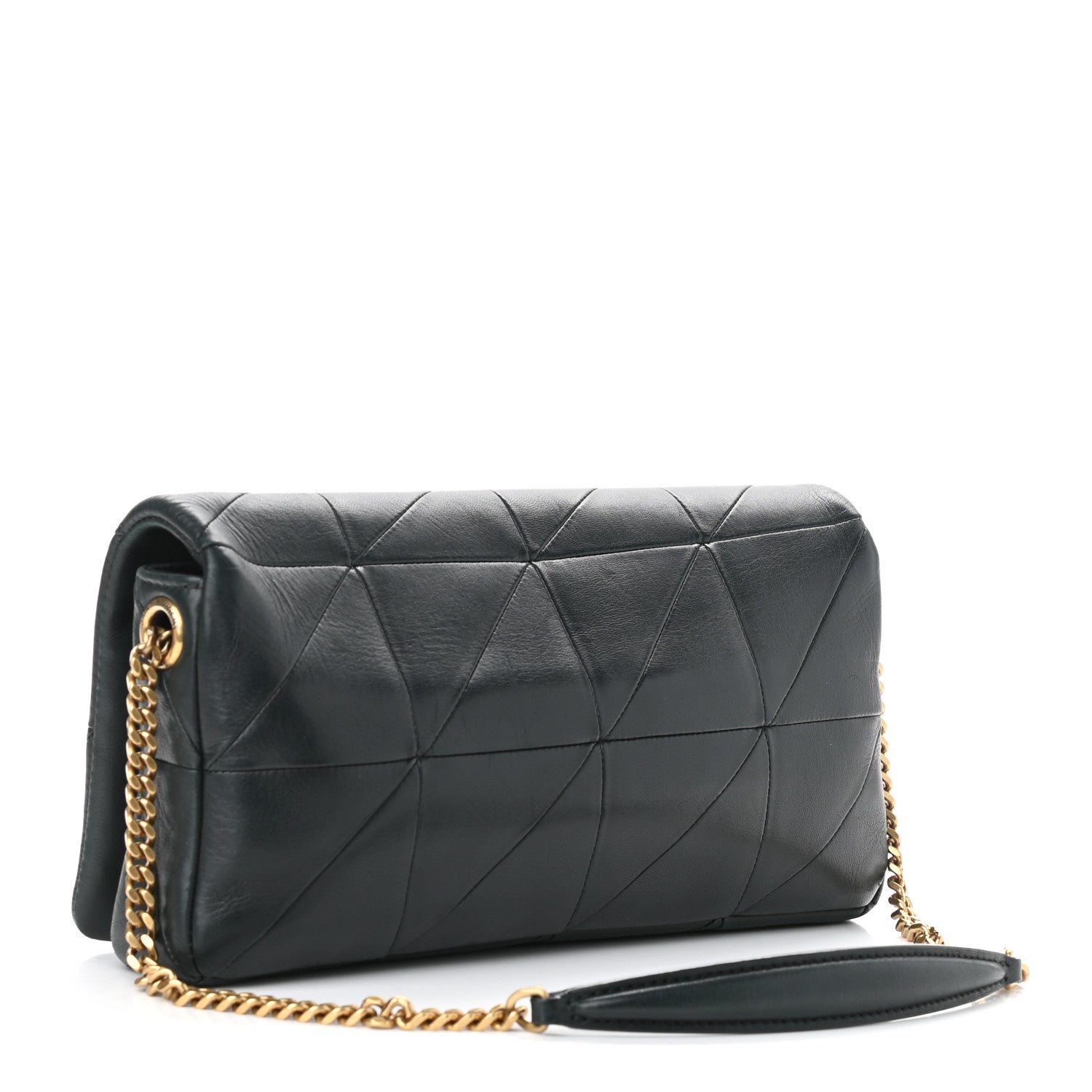 Saint Laurent Lambskin Patchwork Monogram Medium Jamie Baguette Dark Green 3 of 8
